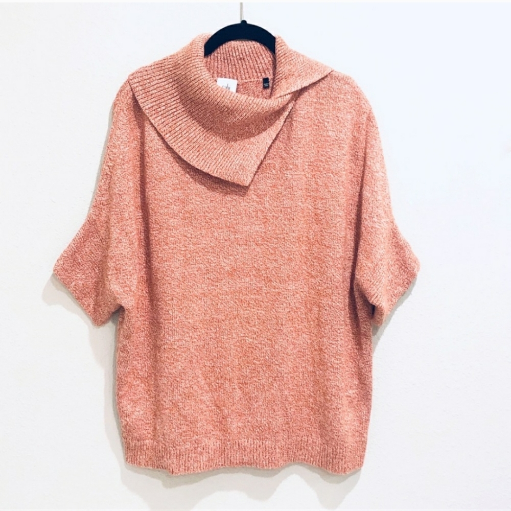Cabi Oversized Foldover Pullover Sweater Orange |… - image 3